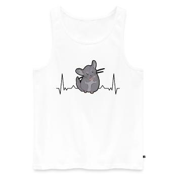 Chinchilla Herzschlag - Männer Premium Bio Tank Top - Weiß - Vorne - Michal (187cm)
