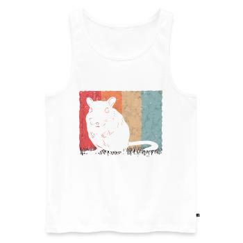 Gerbil Retro Rennratte Vintage Rennmaus - Männer Premium Bio Tank Top - Weiß - Vorne - Michal (187cm)