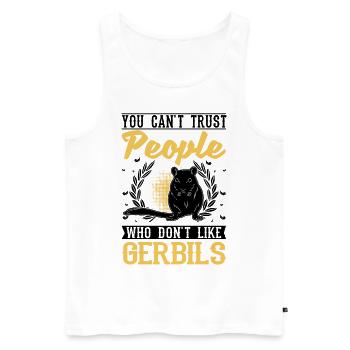 Gerbil Geschenk Mongolische Rennratte Rennmaus - Männer Premium Bio Tank Top - Weiß - Vorne - AI Model Male 178 light (178cm)