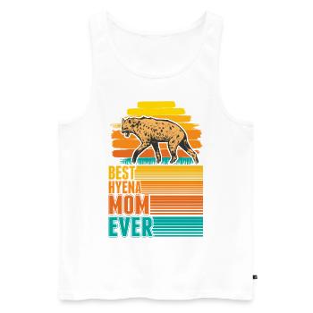 Best Hyena Mom Ever Hyänen Mama Erdwolf - Männer Premium Bio Tank Top - Weiß - Vorne - AI Model Male 178 light (178cm)
