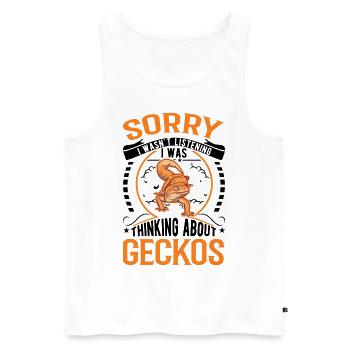Gecko Geschenk Leopardgecko - Männer Premium Bio Tank Top - Weiß - Vorne - Michal (187cm)