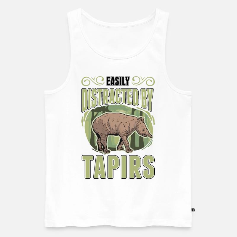 Easily distracted by Tapirs - Männer Premium Bio Tank Top - Weiß