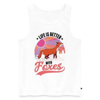 Das Leben ist besser mit einem Fuchs - Männer Premium Bio Tank Top - Weiß - Vorne - Michal (187cm)