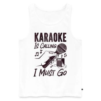 Karaoke Singer Vintage Karaoke Is - Men's Premium Organic Tank Top - white - Front - Michal (187cm)