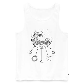 Bohemian Aesthetic Great Wave Off Kanagawa - Men's Premium Organic Tank Top - white - Front - Michal (187cm)