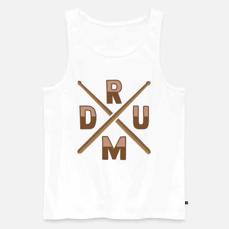 Drum Set Percussion Design - Männer Premium Bio Tank Top - Weiß