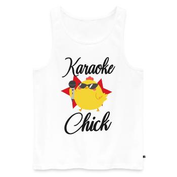 Karaoke Singer Chicken Karaoke - Männer Premium Bio Tank Top - Weiß - Vorne - Michal (187cm)