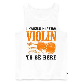 Violin Violinist Vintage I Paused - Männer Premium Bio Tank Top - Weiß - Vorne - Michal (187cm)