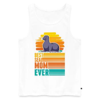 Best Seal Mom Ever Robben Mama Seehund - Men's Premium Organic Tank Top - white - Front - Michal (187cm)