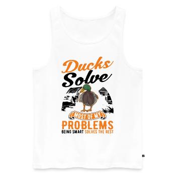 Duck Gift Duck Duck Breeder - Débardeur bio Premium Homme - blanc - Devant - Michal (187cm)