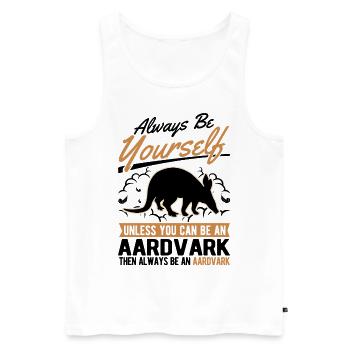 Sois toujours toi-même Aardvark Erdferkel - Débardeur bio Premium Homme - blanc - Devant - Michal (187cm)