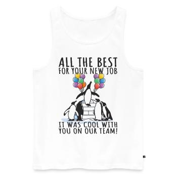 Jobwechsel Neuer Job Abschied Abschiedsgeschenk - Männer Premium Bio Tank Top - Weiß - Vorne - Michal (187cm)
