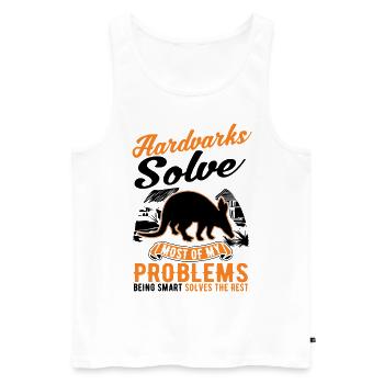 Erdferkel Geschenk Aardvark - Männer Premium Bio Tank Top - Weiß - Vorne - AI Model Male 178 light (178cm)
