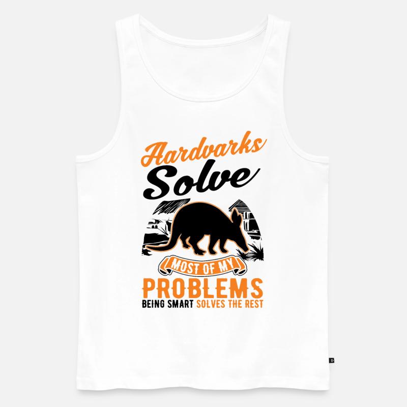 Erdferkel Geschenk Aardvark - Männer Premium Bio Tank Top - Weiß