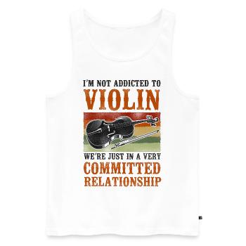 Violin Violinist Vintage Retro I'm - Männer Premium Bio Tank Top - Weiß - Vorne - Michal (187cm)