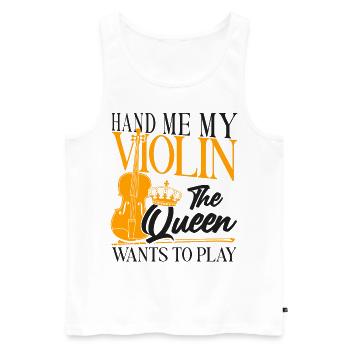 Violoniste Fille Hand Me My - Débardeur bio Premium Homme - blanc - Devant - Michal (187cm)