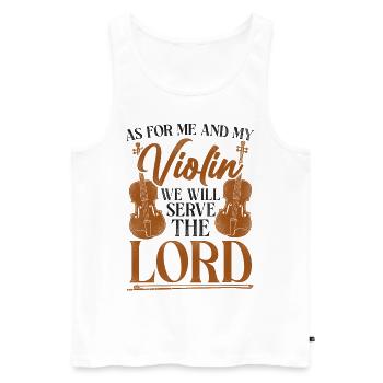 Violoniste Violoniste Jesus Faith - Débardeur bio Premium Homme - blanc - Devant - Michal (187cm)