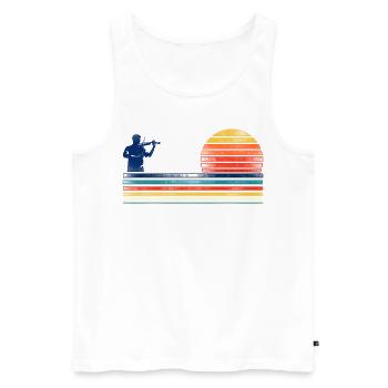 Violin Violinist Retro Vintage - Men's Premium Organic Tank Top - white - Front - Michal (187cm)