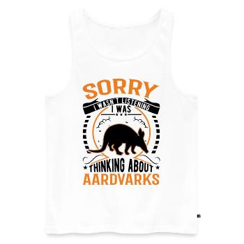 Erdferkel Geschenk Aardvark - Männer Premium Bio Tank Top - Weiß - Vorne - AI Model Male 178 light (178cm)