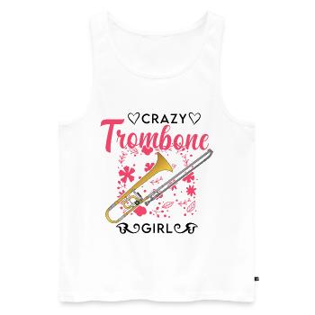 Crazy Trombone Girl Trombones Girl - Débardeur bio Premium Homme - blanc - Devant - AI Model Male 178 light (178cm)