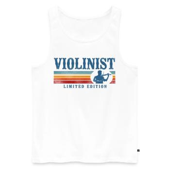 Violon Violoniste Rétro Vintage - Débardeur bio Premium Homme - blanc - Devant - Michal (187cm)