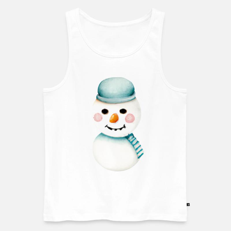 Retro Schneemann Kopf - Männer Premium Bio Tank Top - Weiß