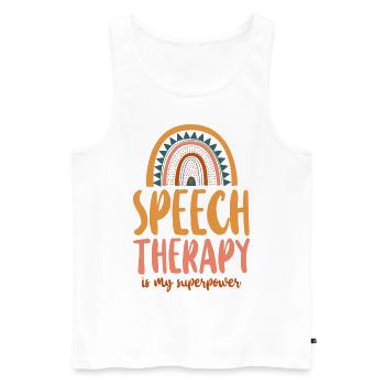 Speech Therapist Therapy Assistant - Men's Premium Organic Tank Top - white - Front - Michal (187cm)