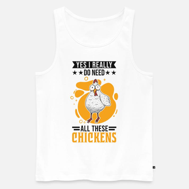 Poulets Élevage de poulets Éleveur de poulet - Débardeur bio Premium Homme - blanc