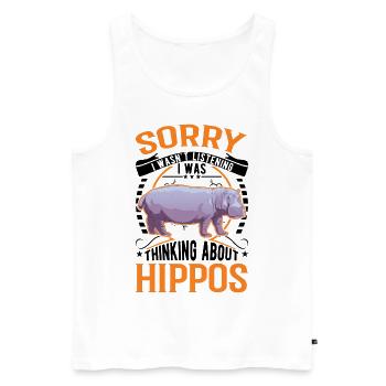 Hippo Cadeau Hippo Hippo Hippo - Débardeur bio Premium Homme - blanc - Devant - Michal (187cm)