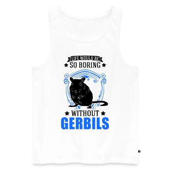 Gerbil Geschenk Mongolische Rennratte Rennmaus - Männer Premium Bio Tank Top - Weiß - Vorne - AI Model Male 178 light (178cm)