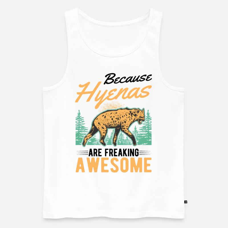 Hyäne Geschenk Erdwolf Hyena - Männer Premium Bio Tank Top - Weiß