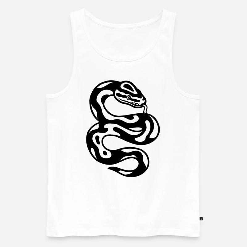Puffer python snake - Men's Premium Organic Tank Top - white