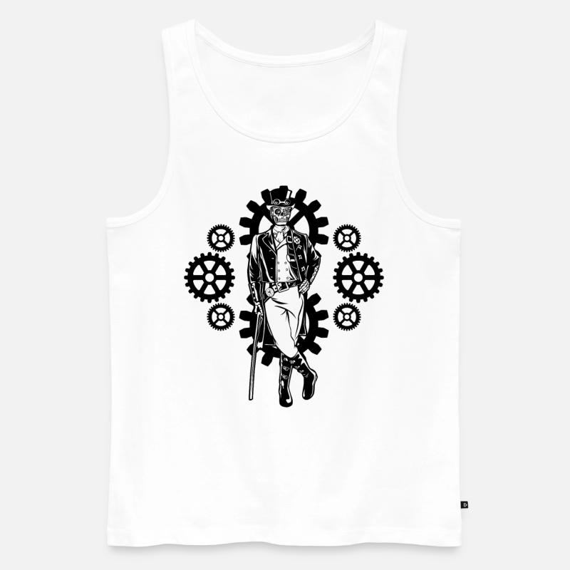 Steampunk Dampf Punk - Männer Premium Bio Tank Top - Weiß