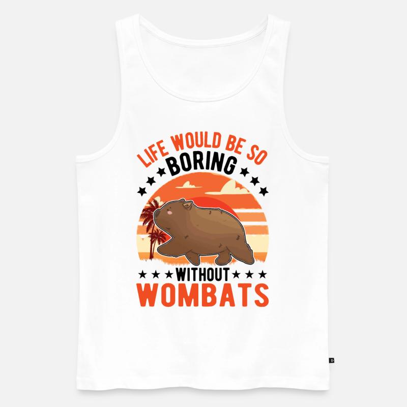 Australischer Wombat - Männer Premium Bio Tank Top - Weiß
