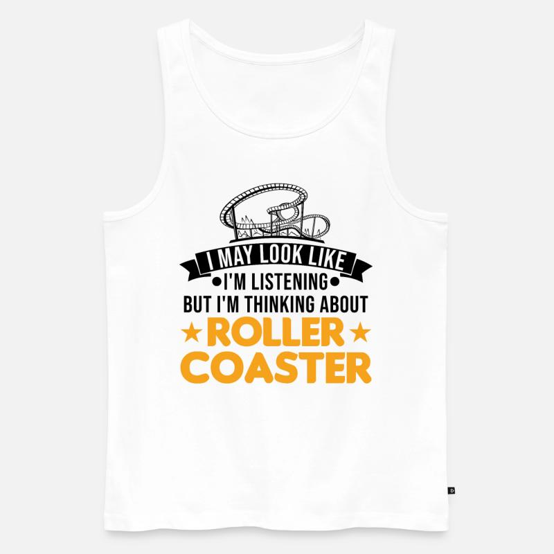 Achterbahn Achterbahnfahrt Vergnügungspark - Männer Premium Bio Tank Top - Weiß