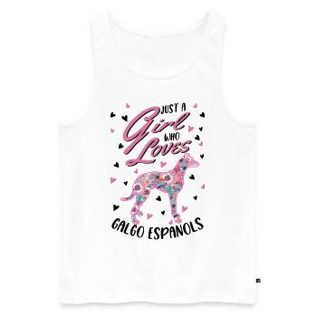 Galgo Espanol Girl Spanish Greyhound Galgo - Men's Premium Organic Tank Top - white - Front - AI Model Male 178 light (178cm)