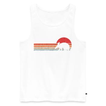 Erdferkel Retro Aardvark Vintage - Débardeur bio Premium Homme - blanc - Devant - Michal (187cm)