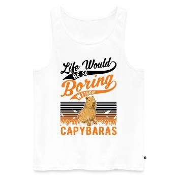 Capybara Gift Capibara capybara - Men's Premium Organic Tank Top - white - Front - AI Model Male 178 light (178cm)