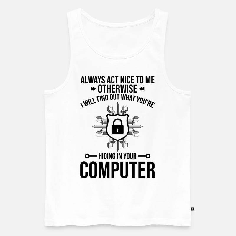 Cybersecurity Computersicherheit Cybersecurity - Männer Premium Bio Tank Top - Weiß