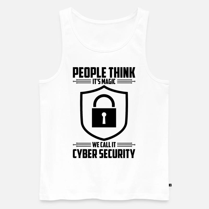 Cybersecurity Computer Security Cybersecurity - Men's Premium Organic Tank Top - white