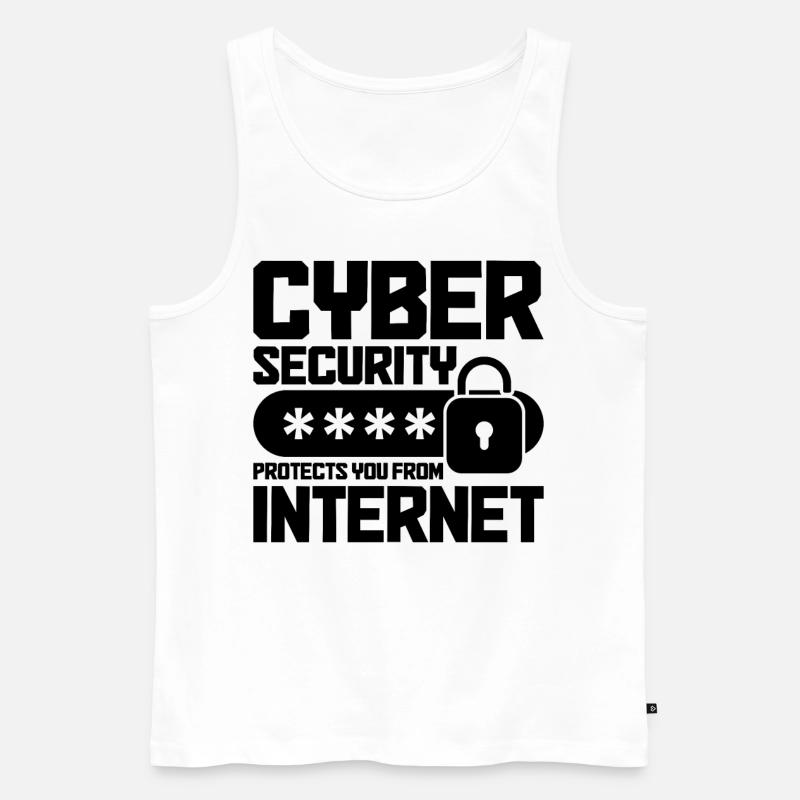 Cybersecurity Computer Security Cybersecurity - Men's Premium Organic Tank Top - white