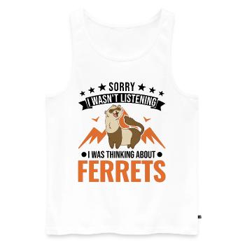 Amoureux du furet Cadeau furet - Débardeur bio Premium Homme - blanc - Devant - Michal (187cm)