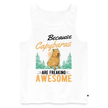 Because Capybaras are freaking awesome - Männer Premium Bio Tank Top - Weiß - Vorne - Michal (187cm)