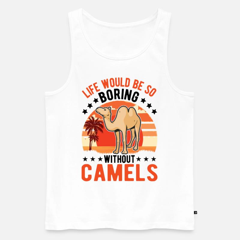 Kamel Geschenk Dromedar Camel Großkamel - Männer Premium Bio Tank Top - Weiß