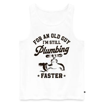 Plumbing Plumber Grandpa Retired - Men's Premium Organic Tank Top - white - Front - AI Model Male 178 light (178cm)