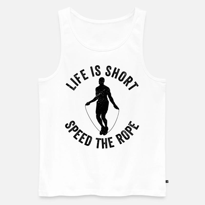 Lustiges Springseil Springseil - Männer Premium Bio Tank Top - Weiß