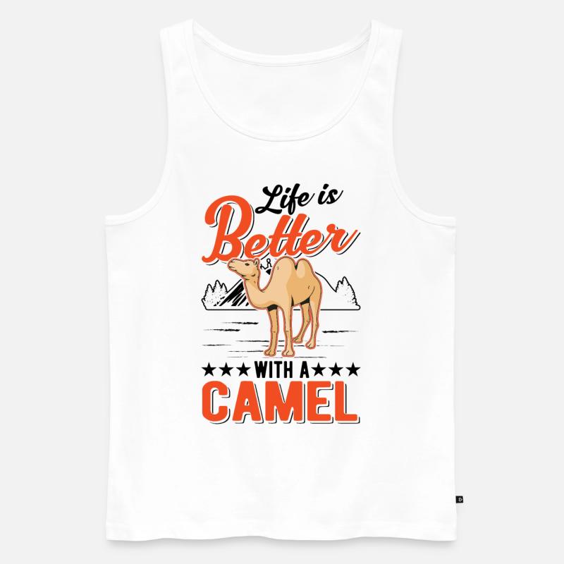 Das Leben ist besser mit einem Kamel - Männer Premium Bio Tank Top - Weiß