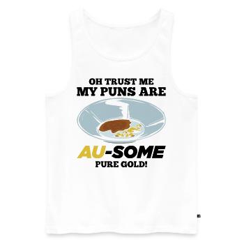 Funny Gold Panning Gold Prospectors Gold Digger Wordspit - Men's Premium Organic Tank Top - white - Front - AI Model Male 178 light (178cm)