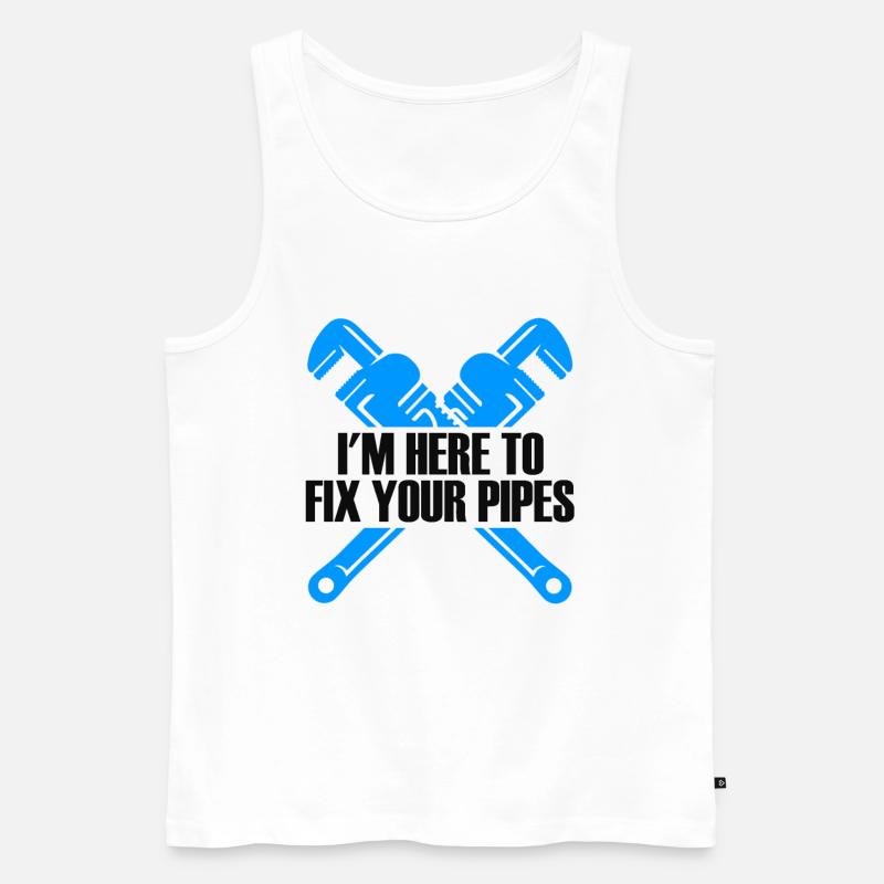 A Pipefitter Pipefitter Pipefitting - Men's Premium Organic Tank Top - white