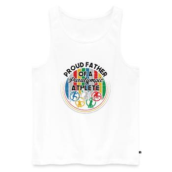 Stolzer Vater Des Paralympischen - Männer Premium Bio Tank Top - Weiß - Vorne - AI Model Male 178 light (178cm)